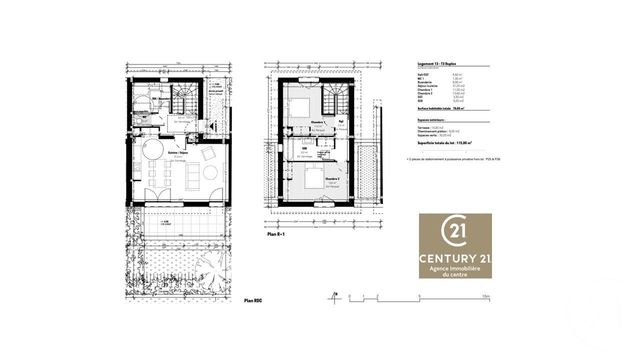 Appartement Duplex à vendre - 3 pièces - 79.0 m2 - BOURG EN BRESSE - 01 - RHONE-ALPES - Century 21 Agence Immobilière Du Centre