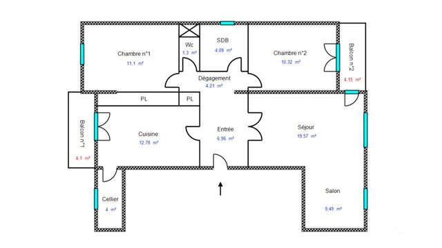 Appartement T4 à vendre - 4 pièces - 83.82 m2 - PERONNAS - 01 - RHONE-ALPES - Century 21 Agence Immobilière Du Centre